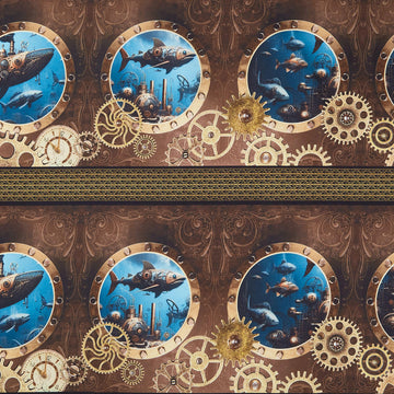 Steampunk Menagerie - Border Multi Yardage