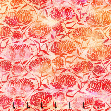 Felicity - Chrysanthemums Red Yardage