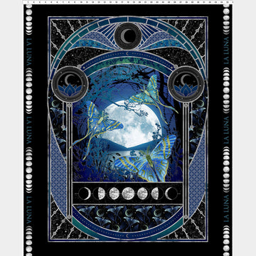 La Luna - Moon Large Blue Silver Panel