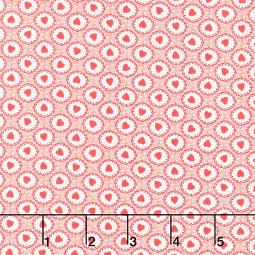 Aunt Grace Loves U - Hearts Pink Yardage