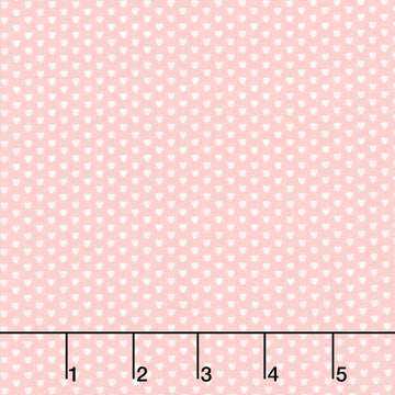 Aunt Grace Loves U - Mini Hearts Pink Yardage