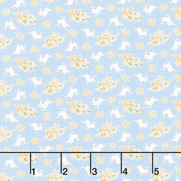 Aunt Grace Rock My Baby - Bunny Blue Yardage