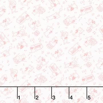 Aunt Grace Rock My Baby - Cat Pink Yardage