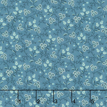 Blue Palisades - Roaming Vine Blue Yardage