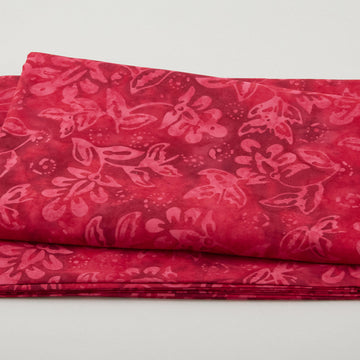 Java Batiks - Crimson Flourish Red/Pink 2 Yard Cut