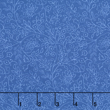 Blue Belle - Trailing Leaf Blue Yardage