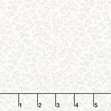 Moonlit Walk - Scrolling Leaf White Yardage