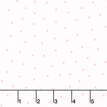 Kimberbell Basics Flannel - Small Dot White/Pink Yardage