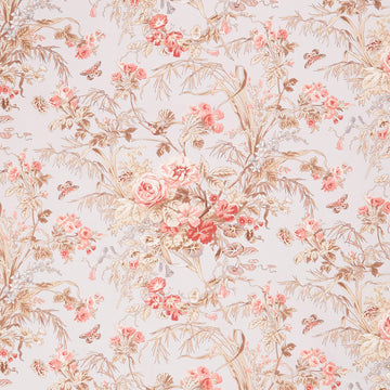 Meadow Blush - Focal Floral Blue Yardage