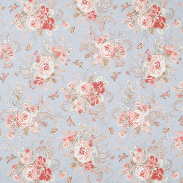 Meadow Blush - Bouquet Blue Yardage