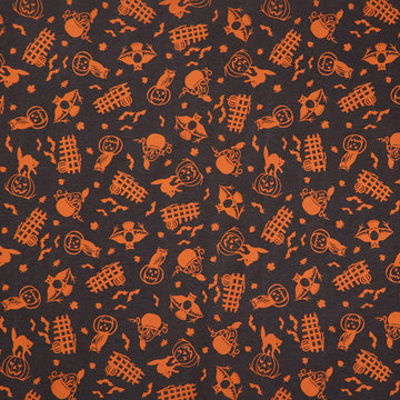 Pumpkin Grove - Spooky Fences Black Orange Yardage