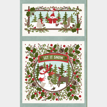 Snowtop Mountain Flannel - Snowman Cream Panel