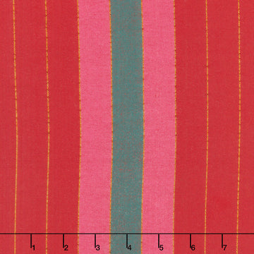 Silver Lining - Ribbons Cherry Metallic Yardage