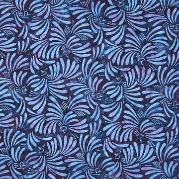 Jasmine Jewels - Fan Indigo Yardage