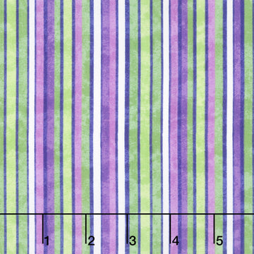 Tulip Garden - Plain Stripe White Multi Yardage