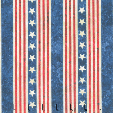 Stonehenge - Stars and Stripes Stripe Beige Multi Yardage