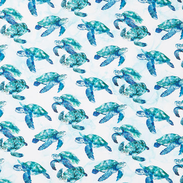 Coral Reef - Turtles White Multi Yardage