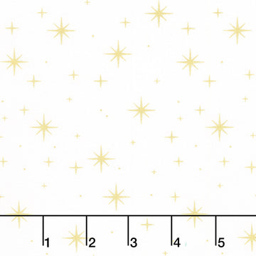 Shimmer - O' Christmas Tree - Stars White Metallic Yardage