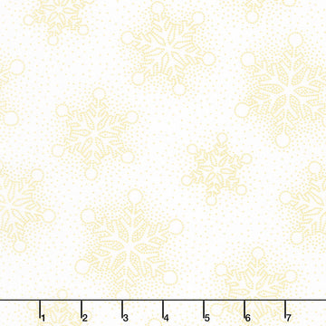 Shimmer - O' Christmas Tree - White Snowflakes White Metallic Yardage