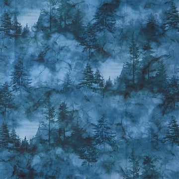 Altitude - Tonal Trees Dark Blue Yardage