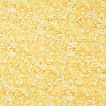 Starry Night - Brushstroke Yellow Yardage
