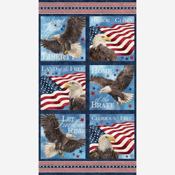 Stonehenge - Stars and Stripes America Blocks Navy Multi Panel
