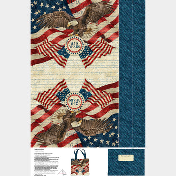 Stonehenge - America 250 America Tote Bag Beige Multi Panel