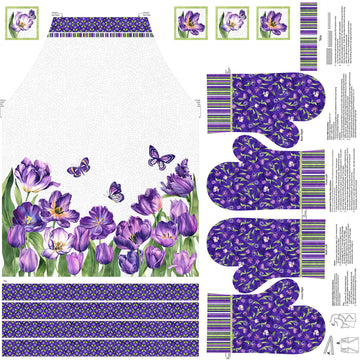 Tulip Garden - Apron White Multi Panel