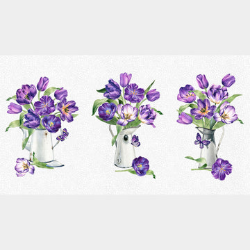 Tulip Garden - Tulip White Multi Panel
