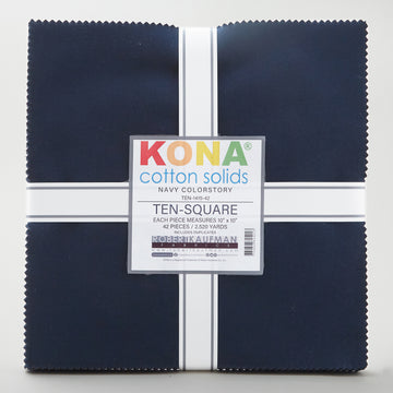 Kona Cotton Navy Ten Squares