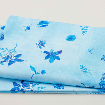 Peony Bloom - Sky Stemmed Florals 2 Yard Cut