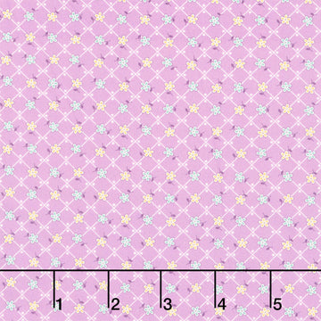 Darlene's Favorites - Flower Geo Squares Lavender Yardage