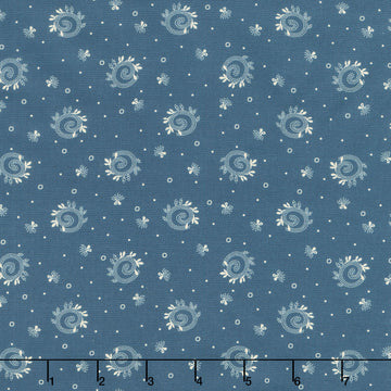 Love Mom - Swirls, Dots Denim Yardage
