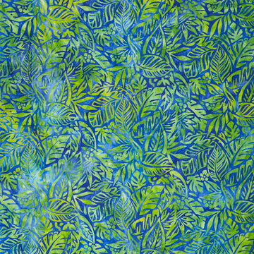 Artisan Batiks - Aloha Sunset Packed Leaves Surf Yardage