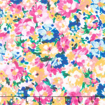 Painterly Petals - Valley Packed Flowers Wild Yardage