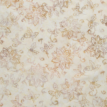 Christmas Cheer - Poinsettias Swirls Vanilla Yardage