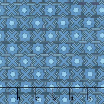 Drift Into Blue - Tiles Cobalt Yardage