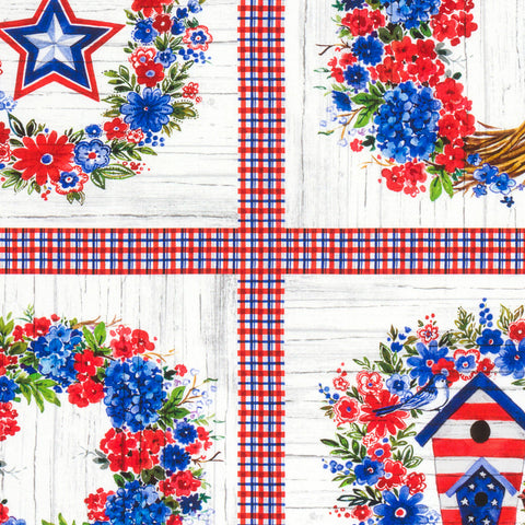 Independence Day - Wreath Americana Panel Independence Day - Wreath Americana Panel