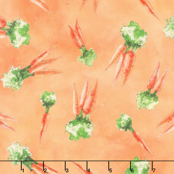 Garden Goodness - Tossed Carrot Bunches Carrot Yardage