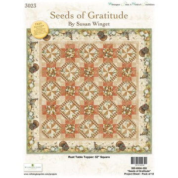 Seeds of Gratitude Table Topper - Rust Free Quilt Pattern