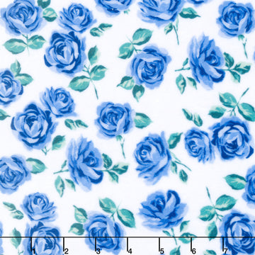 Cuddle® Prints - Cottage Rose Lane Yorkshire Blue Bonnet Digitally Printed Minky Yardage