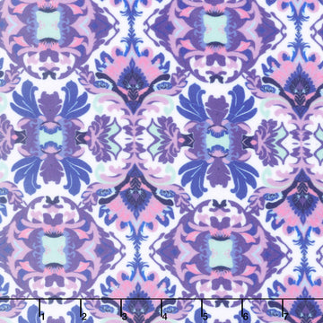 Cuddle® Prints - Wanderlust Damask Blue Digitally Printed Minky Yardage