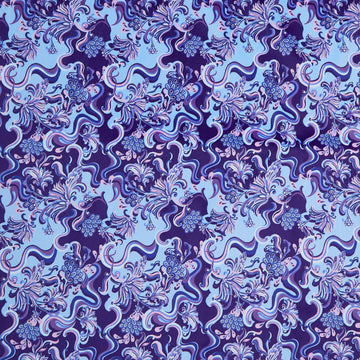 Cuddle® Prints - Wanderlust Paisley Blue Digitally Printed Minky Yardage