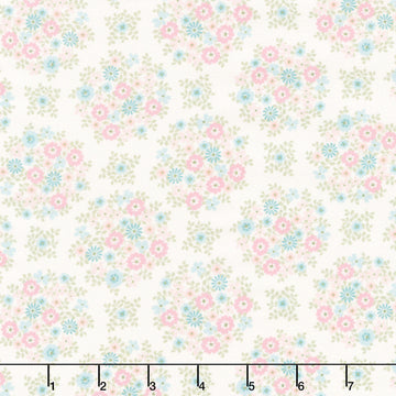 Layla - Floral Bouquet Warm White Yardage