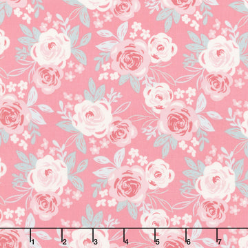 Beautiful Bowquets - Roses Pink Multi Yardage
