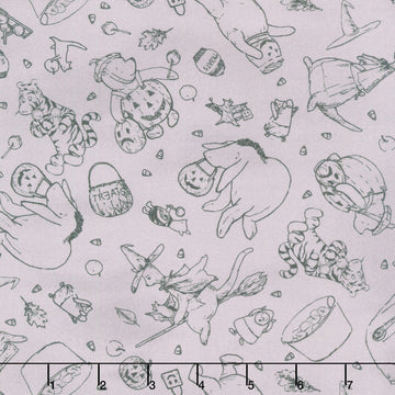 Haunted Acre Wood - Crew Lineart Purple Yardage
