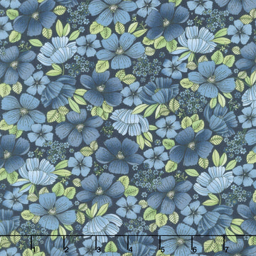 Bar Harbor - Floral All Over Indigo Yardage