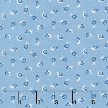 Bar Harbor - Snail Ditsy Denim Yardage