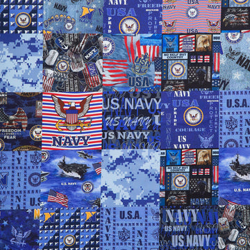Military - Navy Cheater Quilt Navy Yardage