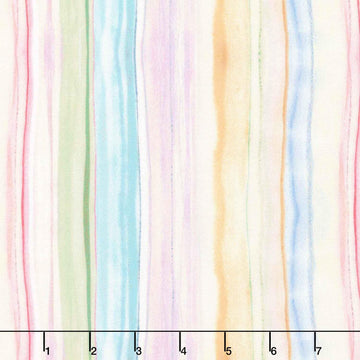 Love Spell - Watercolor Love Stripe Multi Digitally Printed Yardage